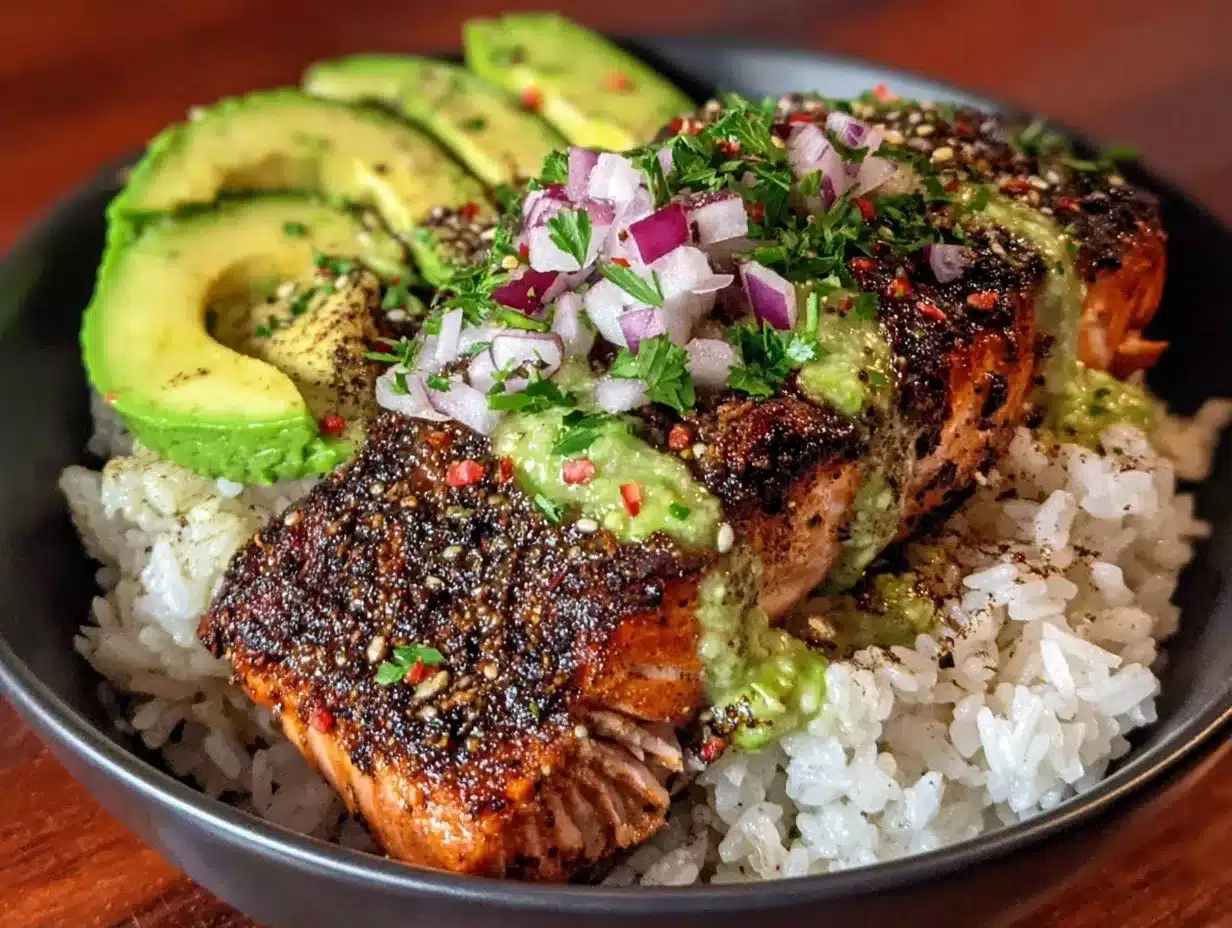 Blackened Salmon Rice Bowls: 5-Step Indulgent Dinner Party Dish 4 blackened salmon rice bowls preparation steps