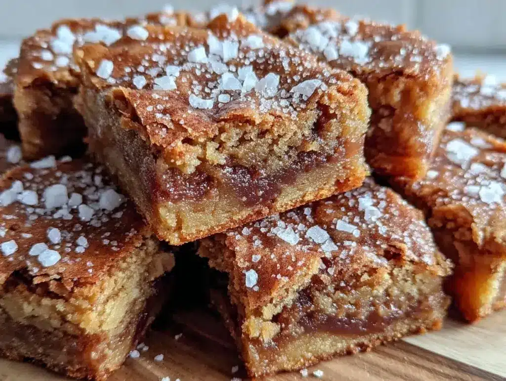 chewy brown sugar snickerdoodle cookie bars - featured image