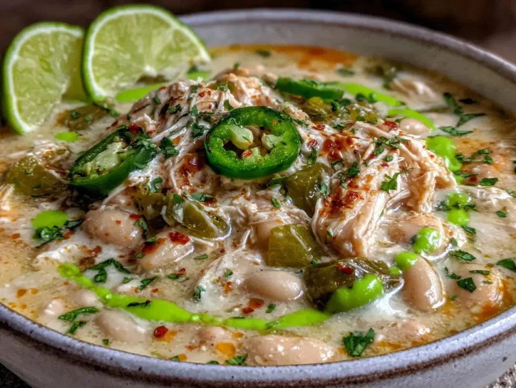 cozy fall white chicken chili - featured image