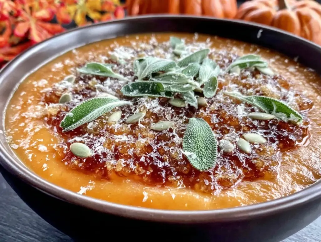 creamy butternut squash soup with sage - featured image