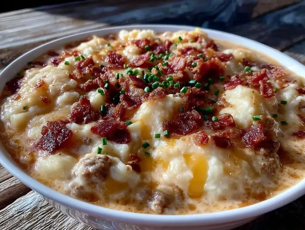 Creamy Cheeseburger Potato Soup with Bacon - featured image