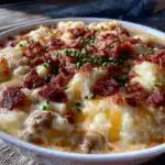 Creamy Cheeseburger Potato Soup with Bacon - featured image