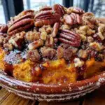 Creamy Fall Maple Pecan Sweet Potato Casserole - featured image