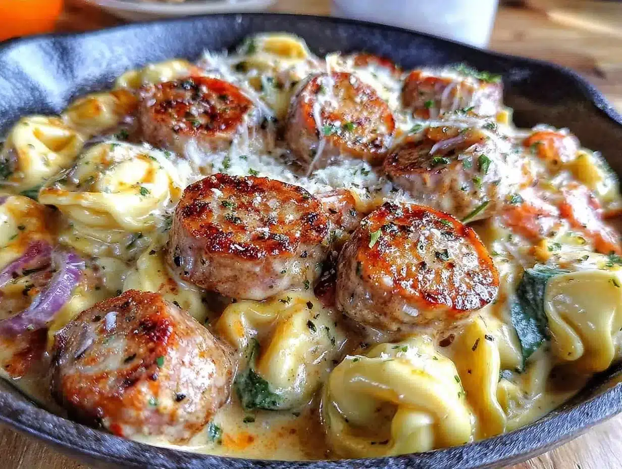 Creamy Sausage Tortellini Skillet: Make While Its at Its Best 4 creamy sausage tortellini skillet preparation steps