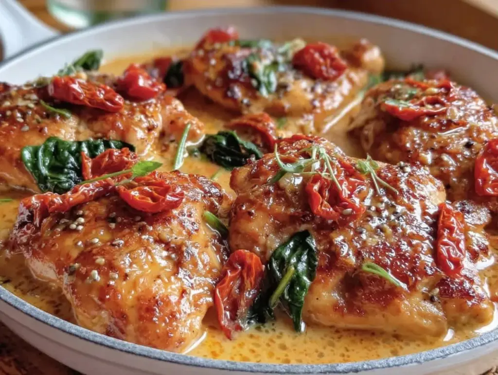 creamy tuscan garlic chicken - featured image