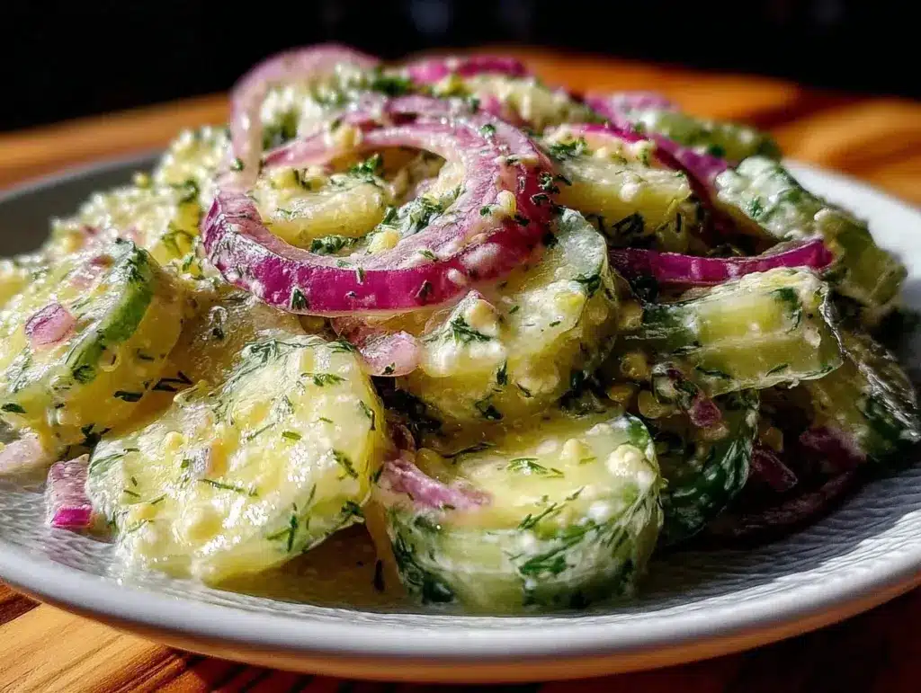crunchy cucumber dill salad - featured image
