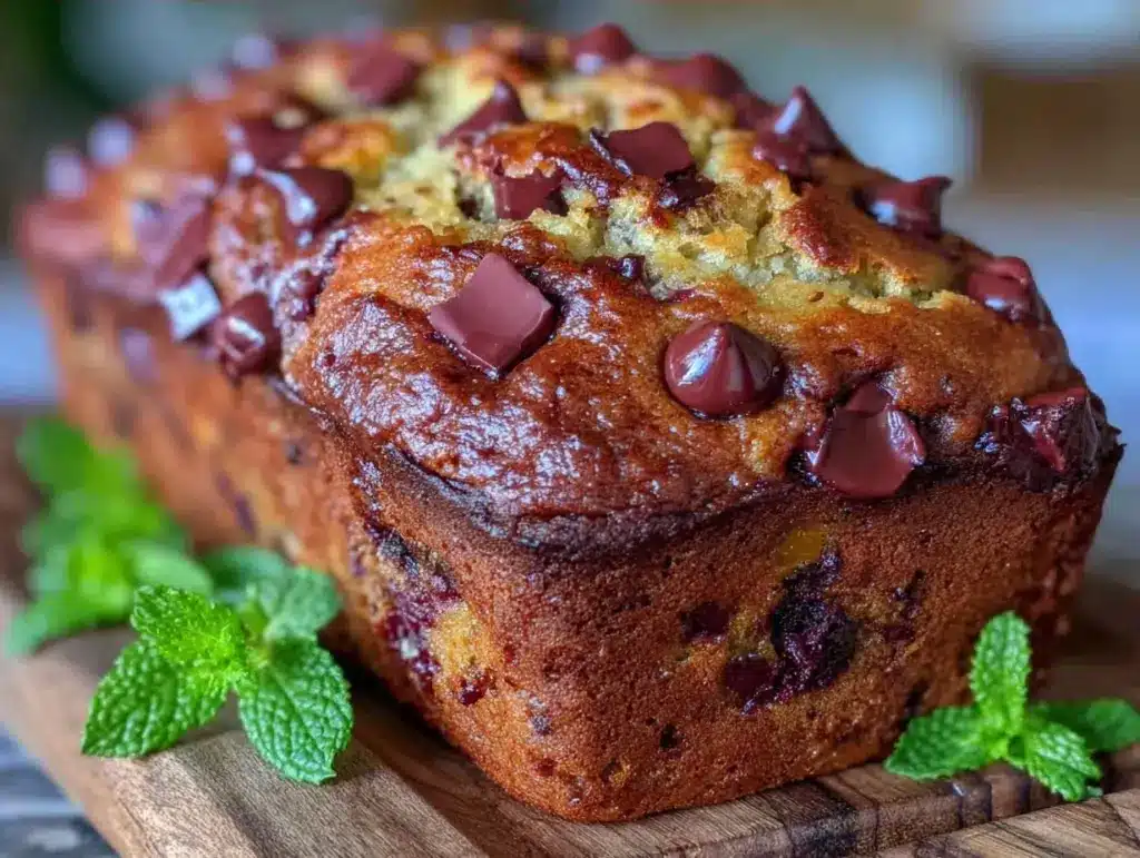 easy one-bowl chocolate chip banana bread - featured image