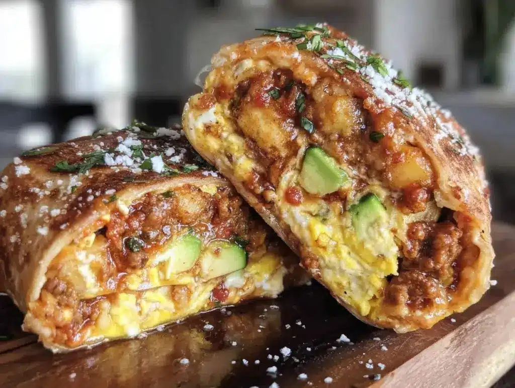 freezer breakfast burritos with chorizo and potatoes - featured image