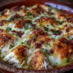 gluten-free green chile chicken enchilada casserole - featured image