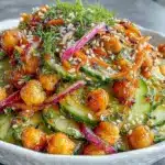 Gluten-Free Roasted Chickpea Cucumber Salad - featured image