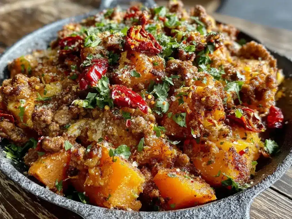 ground turkey sweet potato skillet - featured image