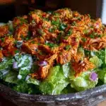 high-protein buffalo chicken salad - featured image