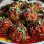 high-protein turkey meatballs in marinara - featured image