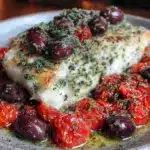 mediterranean baked cod - featured image