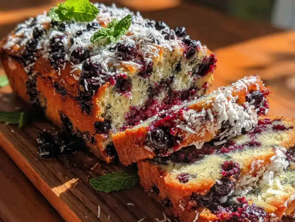 moist gluten-free almond flour blueberry banana bread - featured image