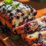 moist gluten-free almond flour blueberry banana bread - featured image