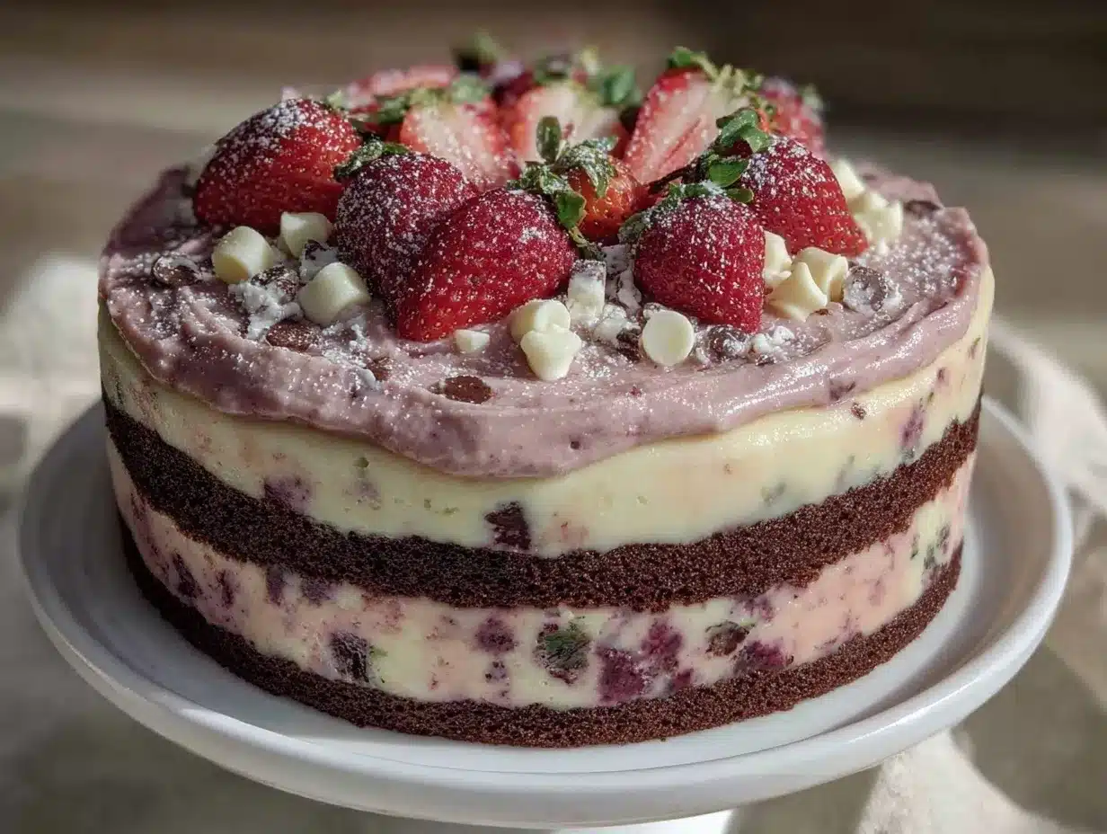 Neapolitan Layer Cake: Best Grill Cake 4 Neapolitan Layer Cake with Strawberry Buttercream preparation steps