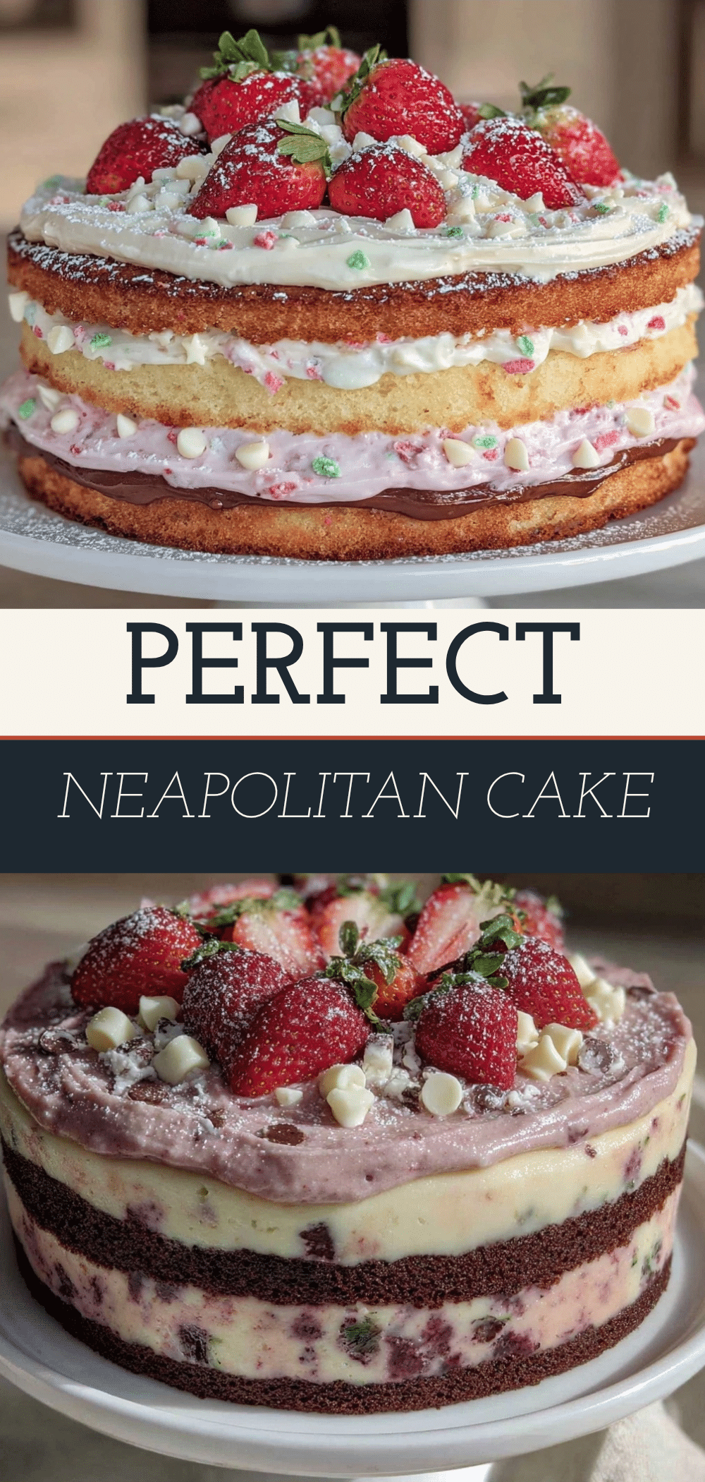 Neapolitan Layer Cake: Best Grill Cake 5 Neapolitan Layer Cake with Strawberry Buttercream recipe