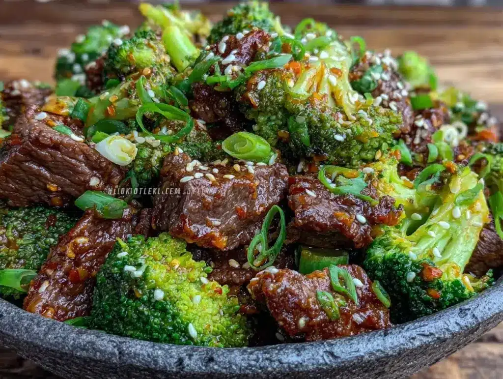 sesame garlic beef stir fry - featured image