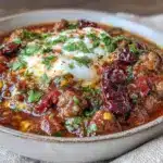 slow cooker ground beef taco soup - featured image