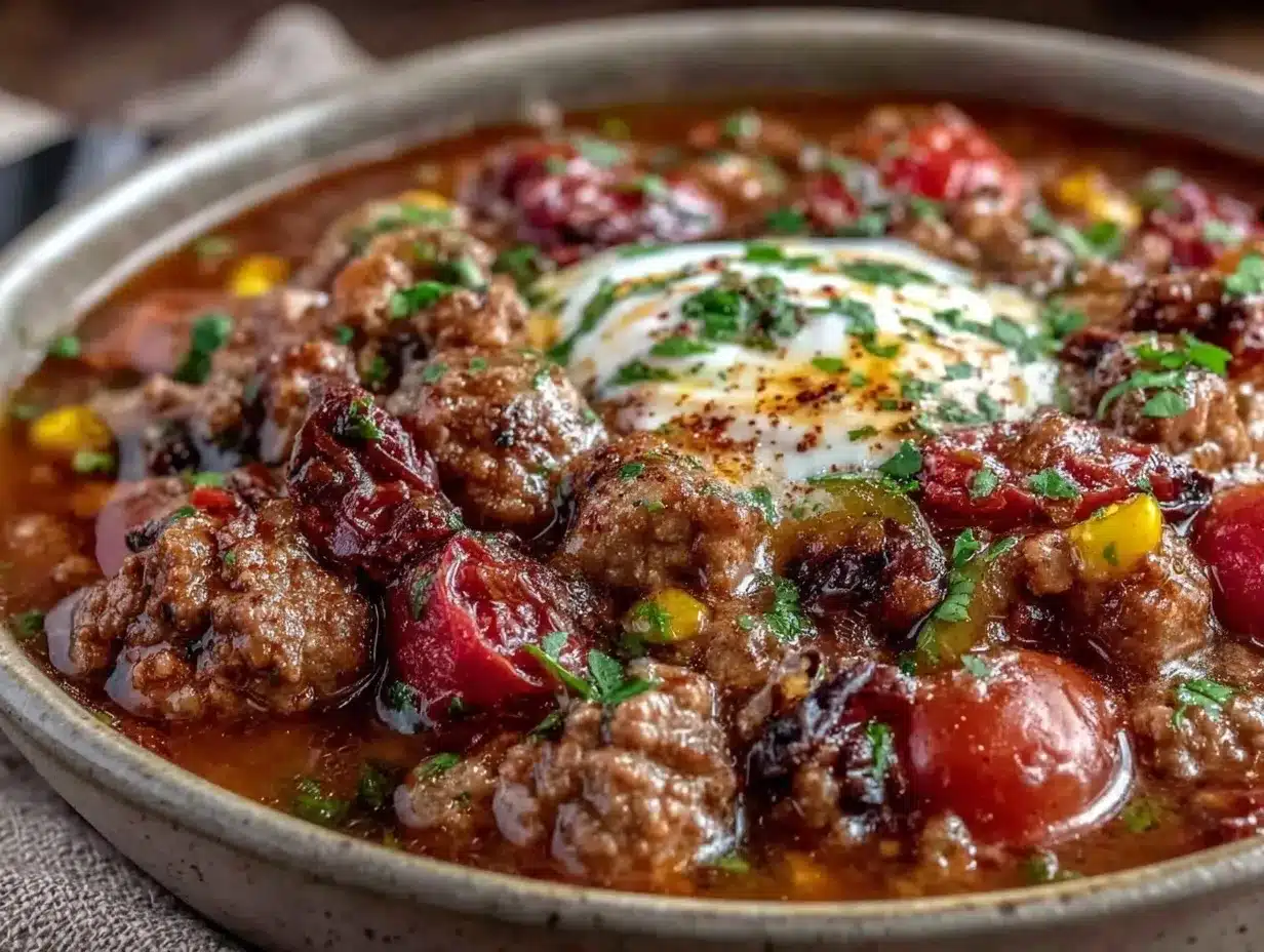Slow Cooker Ground Beef Taco Soup: Meal Prep 4 slow cooker ground beef taco soup preparation steps