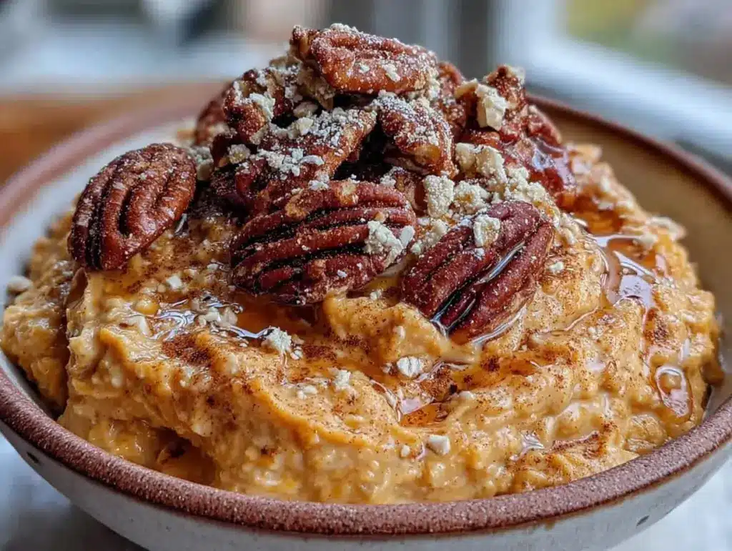 vegan pumpkin spice overnight oats - featured image